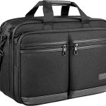 KROSER Laptop Bag Stylish Laptop Briefcase Fits Up to 17.3 Inch Expandable Water-Repellent Shoulder Messenger Bag Computer Bag with RFID Pockets for Business/Travel/School/College/Men/Women-Black